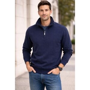 UGG Zeke Quarter Zip Sweater Men's M Fleece Lined Solid Collar Pullover L/S Warm